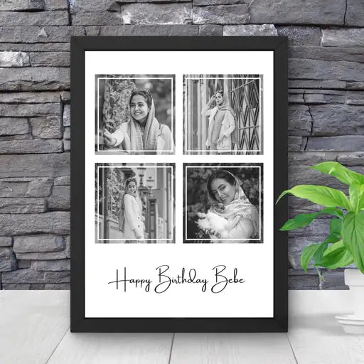 4 Collage Photo Frame, B/W